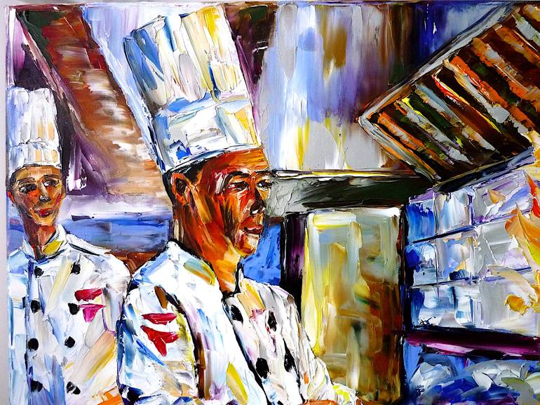 Original Figurative Cuisine Painting by Mirek Kuzniar