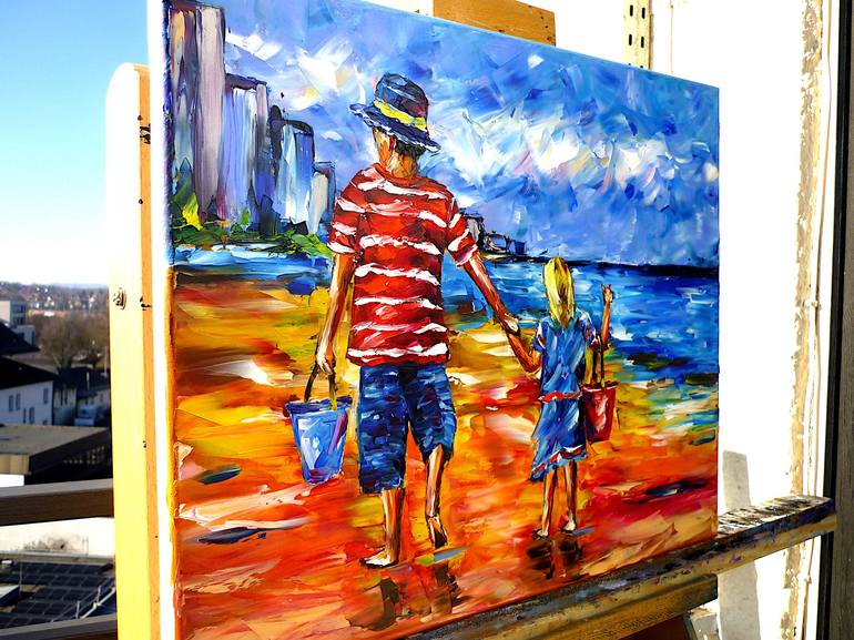 Original Contemporary Beach Painting by Mirek Kuzniar