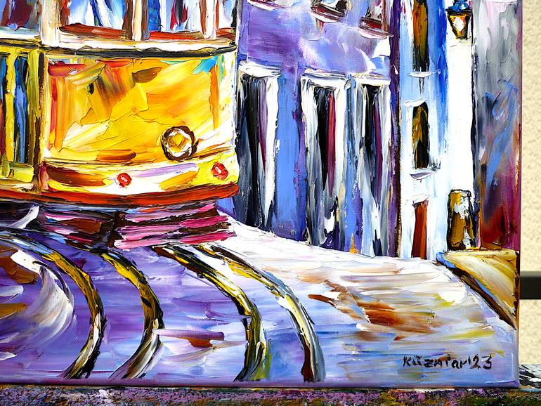 Original Abstract Cities Painting by Mirek Kuzniar