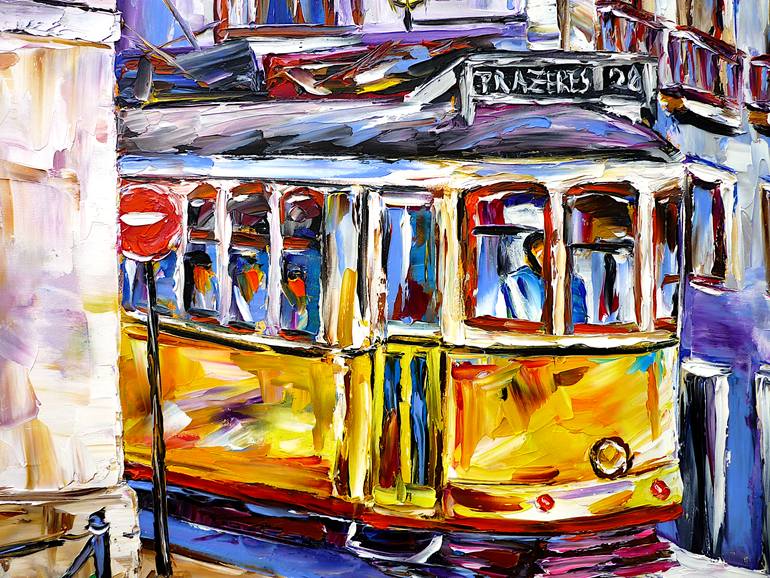 Original Abstract Cities Painting by Mirek Kuzniar