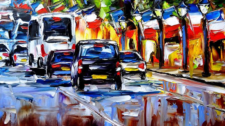 Original Contemporary Cities Painting by Mirek Kuzniar