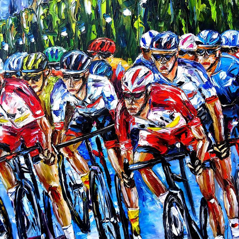 Original Figurative Bicycle Painting by Mirek Kuzniar