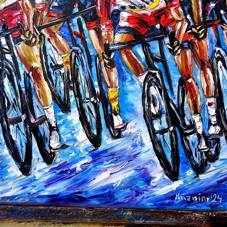 Original Figurative Bicycle Painting by Mirek Kuzniar