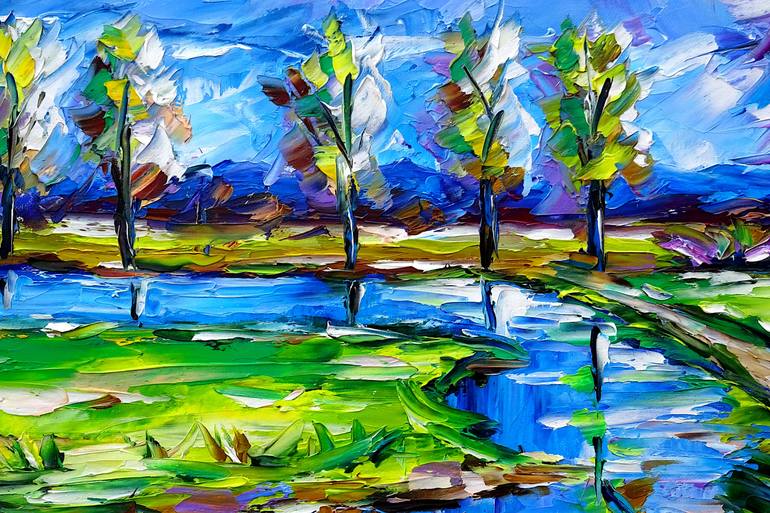 Original Impressionism Landscape Painting by Mirek Kuzniar