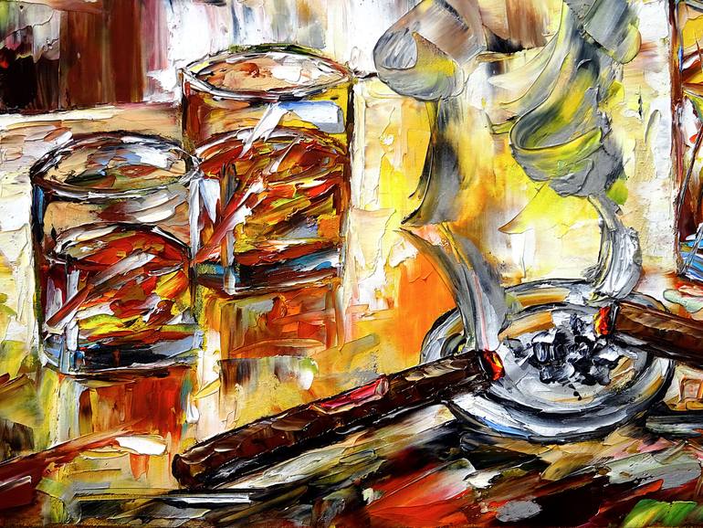 Original Expressionism Still Life Painting by Mirek Kuzniar