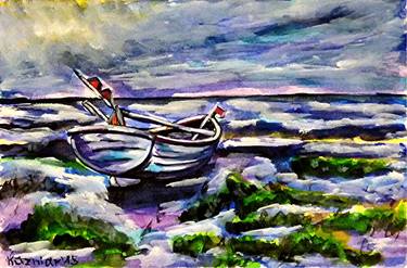 Original Impressionism Boat Paintings by Mirek Kuzniar