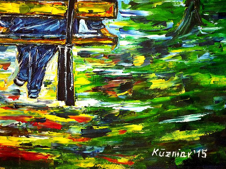 Original Impressionism People Painting by Mirek Kuzniar