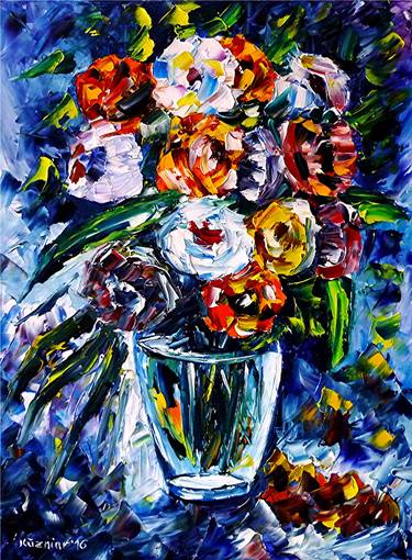 Original Impressionism Floral Paintings by Mirek Kuzniar