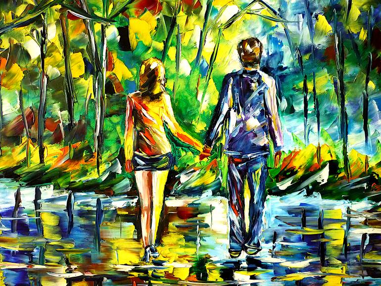 Original Figurative Love Painting by Mirek Kuzniar