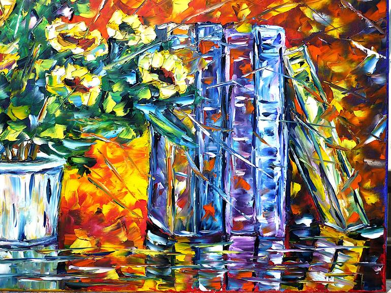 Original Impressionism Still Life Painting by Mirek Kuzniar