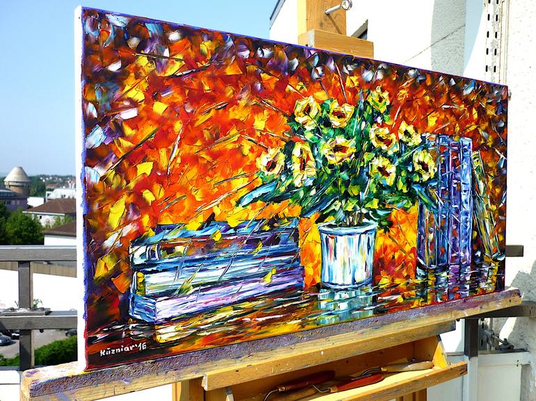 Original Impressionism Still Life Painting by Mirek Kuzniar