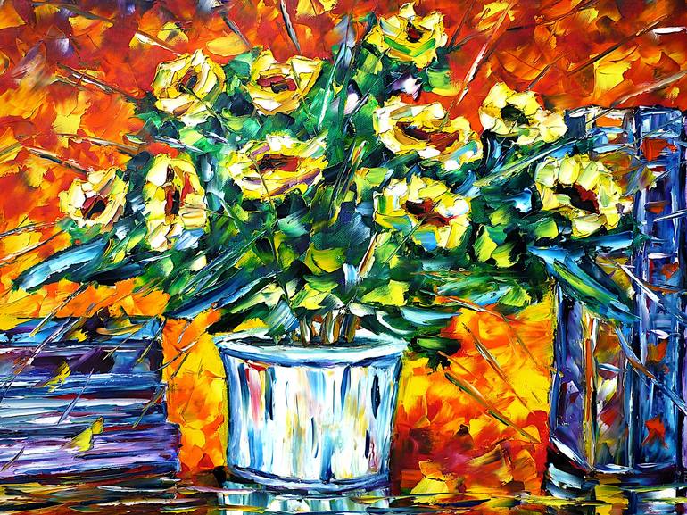 Original Impressionism Still Life Painting by Mirek Kuzniar