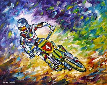 Original Fine Art Motorcycle Paintings by Mirek Kuzniar