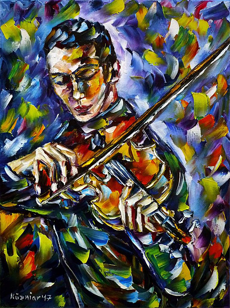 Illustration Abstract canvas painting of Violin, Music wall art prints