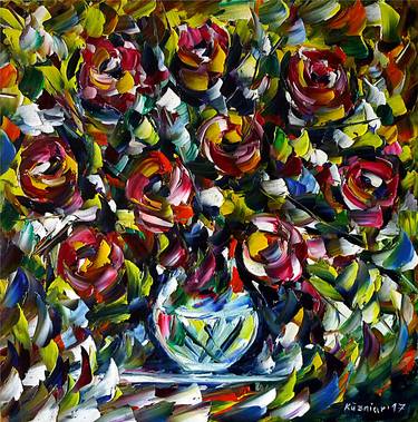 Original Fine Art Floral Paintings by Mirek Kuzniar