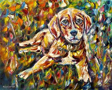 Original Fine Art Dogs Paintings by Mirek Kuzniar
