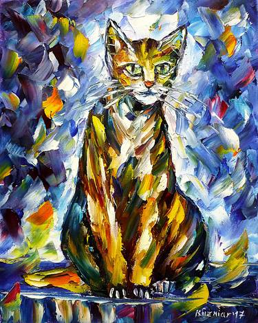 Original Fine Art Cats Paintings by Mirek Kuzniar