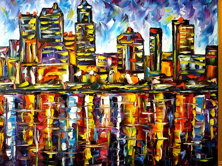 Original Fine Art Cities Painting by Mirek Kuzniar