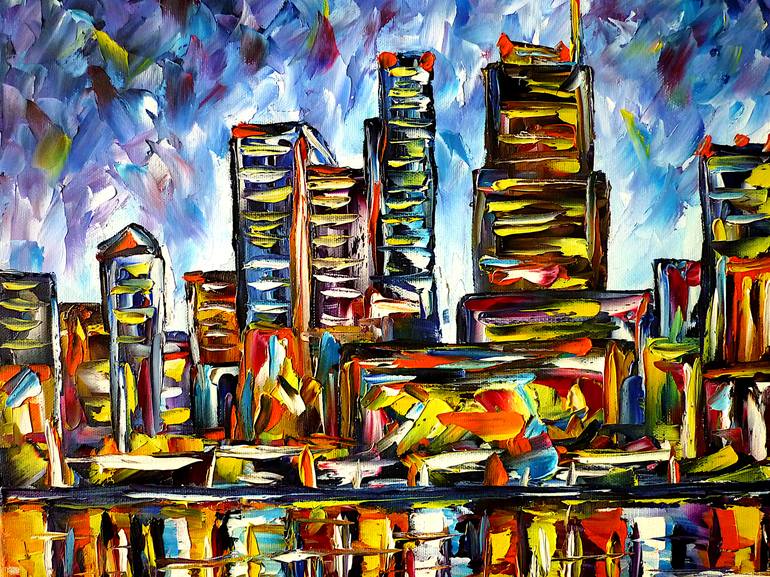 Original Fine Art Cities Painting by Mirek Kuzniar