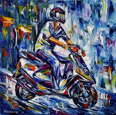 Original Motorbike Paintings by Mirek Kuzniar