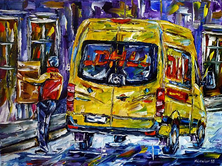 Deliveryman Painting By Mirek Kuzniar Saatchi Art