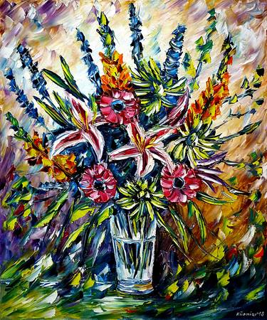 Original Fine Art Floral Paintings by Mirek Kuzniar