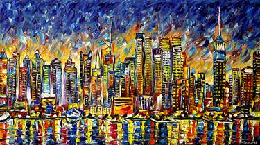 Print of Abstract Cities Paintings by Mirek Kuzniar