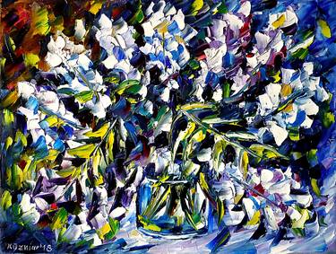 Original Abstract Floral Paintings by Mirek Kuzniar