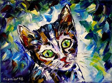 Original Abstract Cats Paintings by Mirek Kuzniar