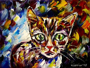 Print of Cats Paintings by Mirek Kuzniar