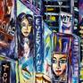 Colorful New York scenery at night.
A modern art direction in palette knife technique by Mirek Kuzniar.
Oil painting on canvas with certificate of authenticity and signed on the front and back.
Professional stretcher made in Germany, made of softwood. Covered by hand. 
Palette knife, March 2019.