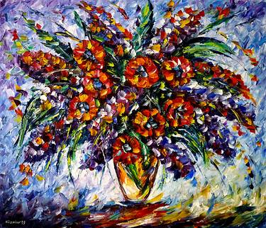 Original Fine Art Floral Paintings by Mirek Kuzniar