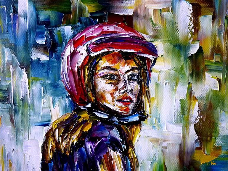 Original Abstract Motorbike Painting by Mirek Kuzniar