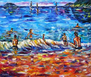 Original Abstract Beach Paintings by Mirek Kuzniar