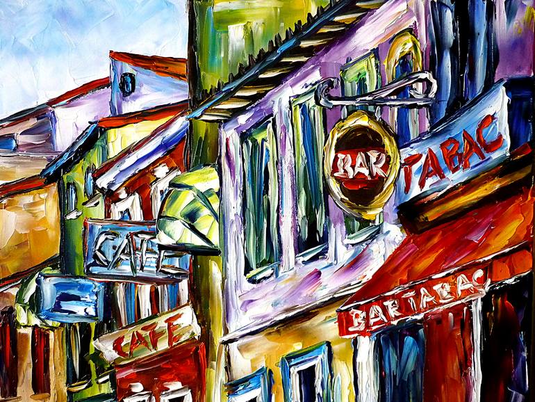 Original Abstract Cities Painting by Mirek Kuzniar