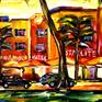 Miami Beach at sunset.
A modern art direction in palette knife technique by Mirek Kuzniar.
Oil painting on canvas with certificate of authenticity and signed on the front and back.
Professional stretcher made in Germany, made of softwood. Covered by hand.
October 2020.