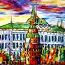 Bright evening sun over Moscow on an autumn day.
A modern art direction in palette knife technique by Mirek Kuzniar.
Oil painting on canvas with certificate of authenticity and signed on the front and back.
Professional stretcher made in Germany, made of softwood. Covered by hand.
October 2020.