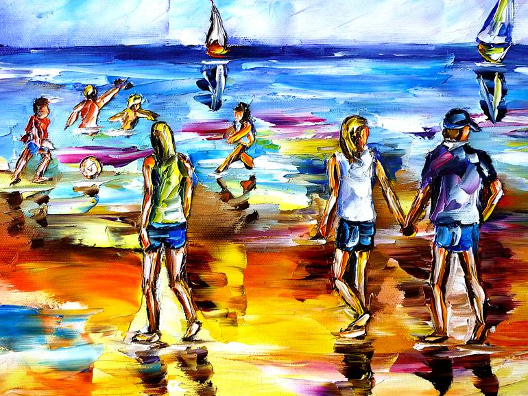 Original Beach Painting by Mirek Kuzniar