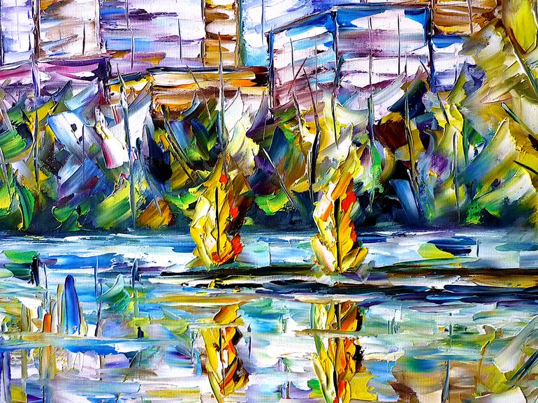 Original Abstract Cities Painting by Mirek Kuzniar