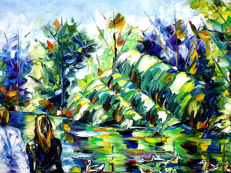 Original Impressionism Landscape Painting by Mirek Kuzniar