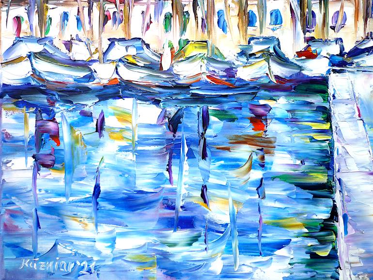 Original Expressionism Cities Painting by Mirek Kuzniar