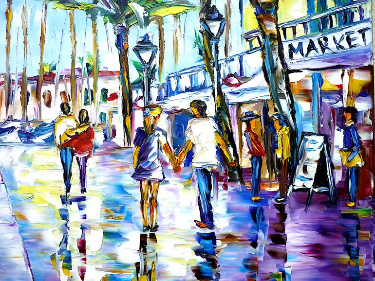Original Expressionism Cities Painting by Mirek Kuzniar