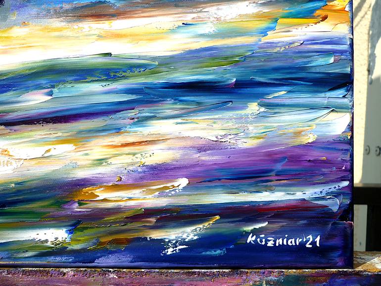 Original Abstract Transportation Painting by Mirek Kuzniar