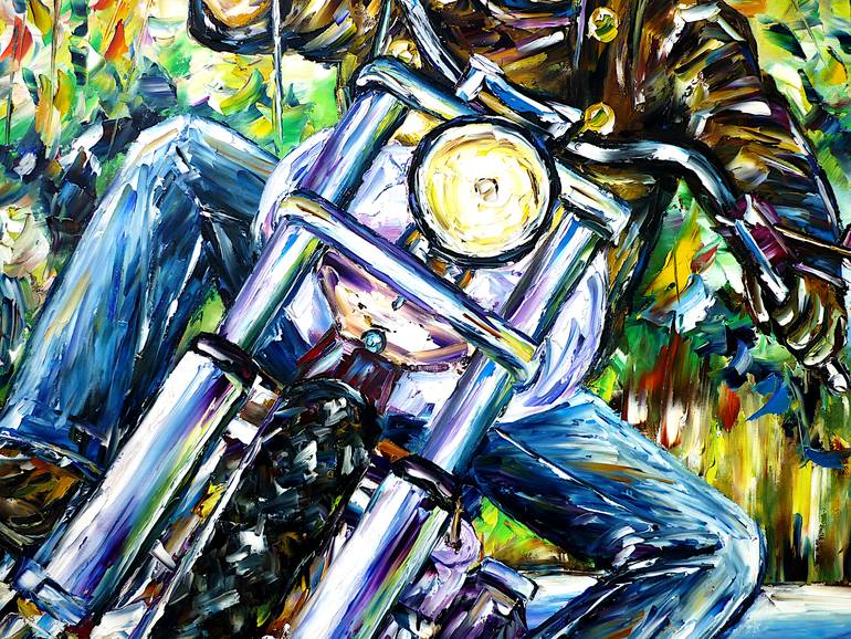 Original Abstract Transportation Painting by Mirek Kuzniar