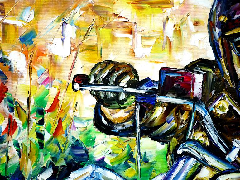 Original Abstract Transportation Painting by Mirek Kuzniar