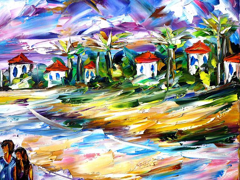 Original Fine Art Beach Painting by Mirek Kuzniar