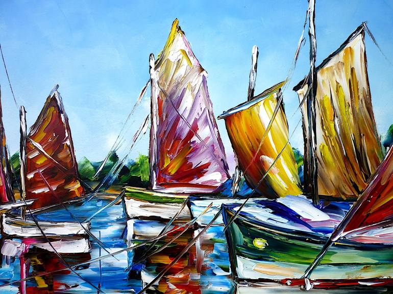 Original Boat Painting by Mirek Kuzniar