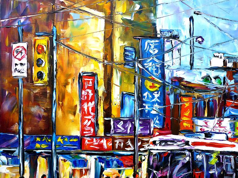 Original Figurative Cities Painting by Mirek Kuzniar