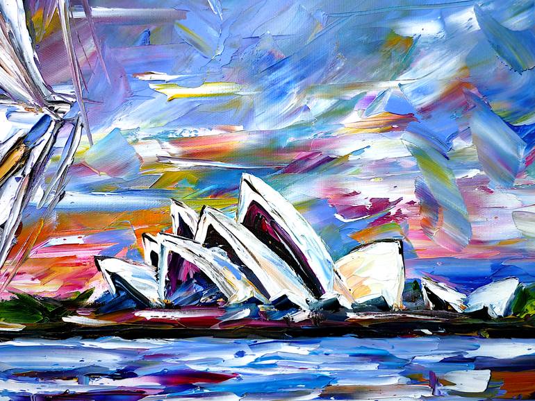 Original Abstract Boat Painting by Mirek Kuzniar