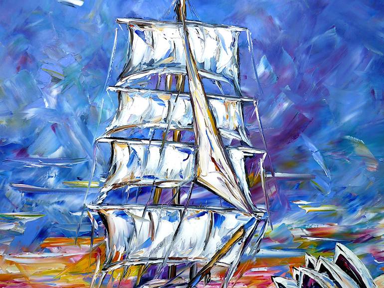 Original Fine Art Ship Painting by Mirek Kuzniar